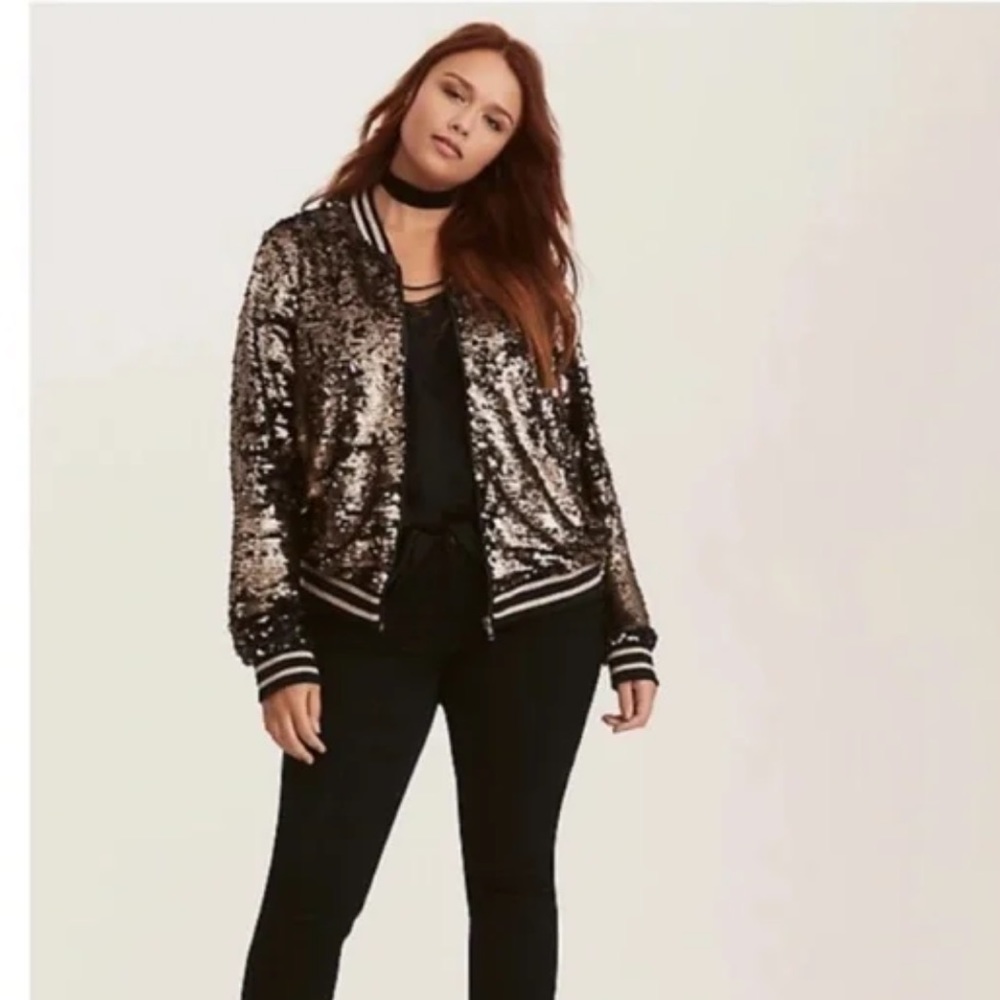 Torrid Sequin Bomber Jacket - image 3